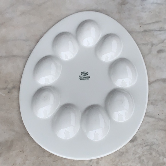 BOTANIC GARDEN BY PORTMEIRION DEVILED EGG PLATE SWEET PEA PORCELAIN WHITE FLORAL - Picture 6 of 7